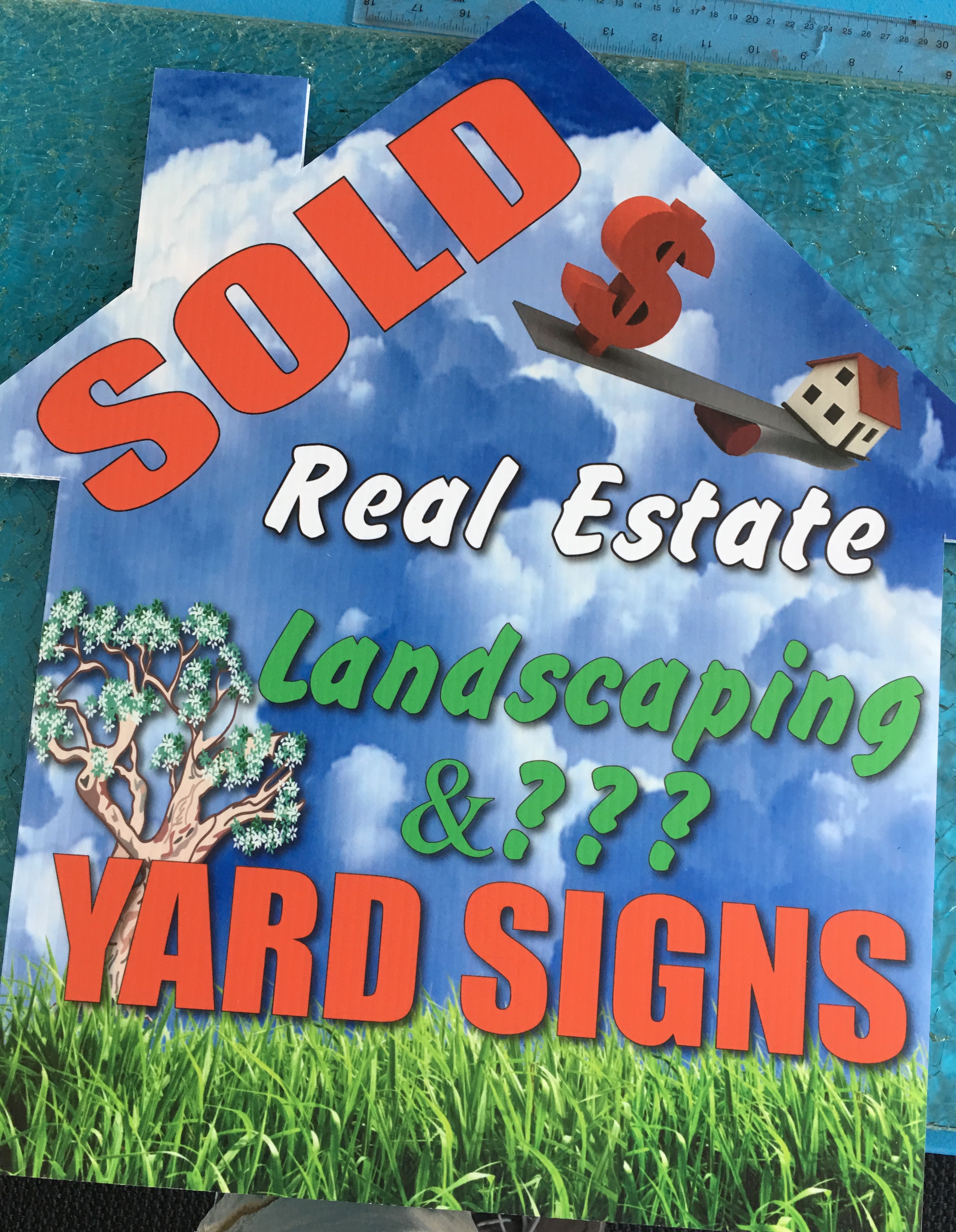 Custom shaped yard signs sample
